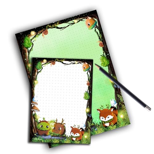 TinyTami Waldgeister Notizblock im Set A5 und A6 Kawaii Krogs 2 Schreibblöcke Wald Natur Fuchs Notizbuch gedottet TinyTami Waldgeister Notizblock im Set A5 und A6 Kawaii Krogs 2 Schreibblöcke Wald Natur Fuchs Notizbuch gedottet von TinyTami