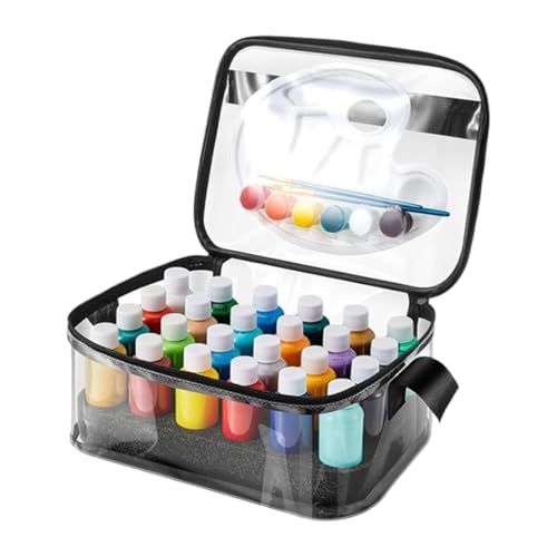 Farben Aufbewahrungs Organizer - Kunst Aufbewahrungstasche | Transparente Tragbare Aufbewahrungsbox Für Tinte Ölmalerei Bastel Airbrush Modell Bis Zu 24 Flaschen à 60 ml Farben Aufbewahrungs Organizer - Kunst Aufbewahrungstasche | Transparente Tragbare Aufbewahrungsbox Für Tinte Ölmalerei Bastel Airbrush Modell Bis Zu 24 Flaschen à 60 ml von Tioheam