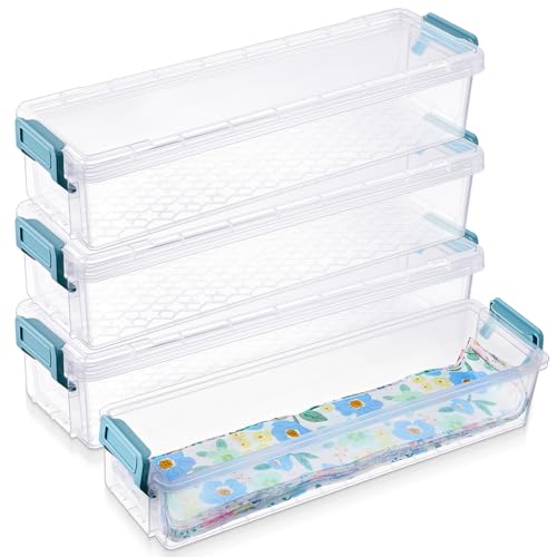 Tioncy 4 Stück Stoffstreifen-Etui, Gelee-Baumwolle, Patchwork-Rollen-Aufbewahrungskoffer, Pinnwand, Bordüre, Bolzen, Aufbewahrung, Nähtuch, Organizer für 6,3 cm Stoffstreifen, Kunst, Handwerk, von Tioncy