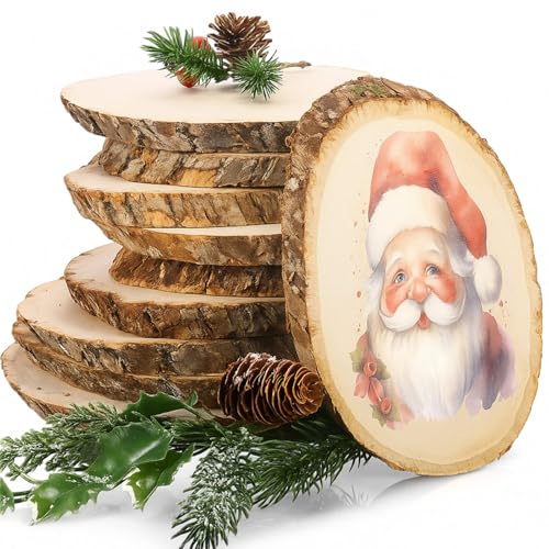 Tioncy Ovale Holzscheiben für Tafelaufsätze, natürliche, unlackierte runde Holzplatten, kleine Holzkreise für Bastelarbeiten, rustikale Bauernhaus, Hochzeit, Weihnachten, Tischdekoration, 12 Stück von Tioncy
