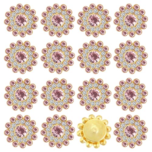 Tipart 100 Stück 14 mm Strasssteine zum Aufnähen, Kristallglas, Metallbasis, Blumenkralle, flache Rückseite, Strasssteine für Kleidung, Hüte, Taschen, Nähzubehör von Tiparts