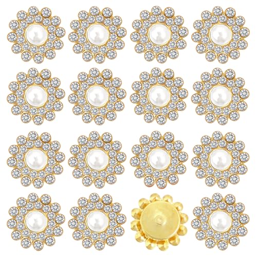 Tipart 100 Stück 14 mm Strasssteine zum Aufnähen, Kristallglas, Metallbasis, Blumenkralle, flache Rückseite, Strasssteine für Kleidung, Hüte, Taschen, Nähzubehör von Tiparts