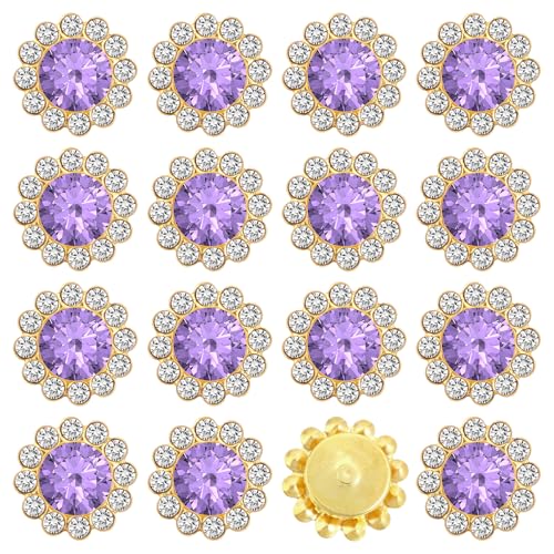 Tipart Strasssteine, 8 mm, zum Aufnähen, Kristallglas, Metallsockel, Blumenkralle, flache Rückseite, Strasssteine für Kleidung, Hüte, Taschen, Nähzubehör, 100 Stück von Tiparts