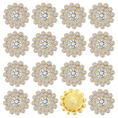 Tipart Strasssteine zum Aufnähen, Kristallglas, Metallbasis, Blumenkralle, flache Rückseite, Strasssteine für Kleidung, Hüte, Taschen, Nähzubehör, 100 Stück von Tiparts
