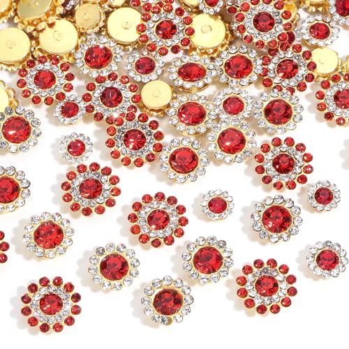 Tipart Strasssteine zum Aufnähen, Kristallglas, Metallsockel, Blumenkralle, flache Rückseite, Strasssteine für Kleidung, Hüte, Taschen, Nähzubehör, 100 Stück von Tiparts