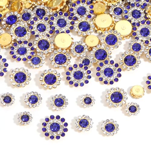 Tipart Strasssteine zum Aufnähen, Kristallglas, Metallsockel, Blumenkralle, flache Rückseite, Strasssteine für Kleidung, Hüte, Taschen, Nähzubehör, 100 Stück von Tiparts