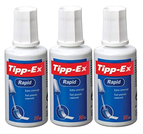 Tipp-Ex Schnellkorrekturflüssigkeit Tippex Flaschen, gebürsteter Verschluss, 3 Flaschen von Tipp-Ex UK