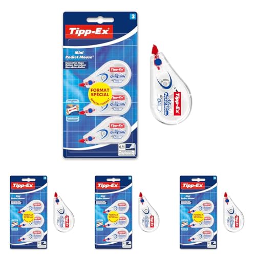 Tipp-Ex 924592 Mini Pocket Mouse Korrekturband, 3er-Packung (Packung mit 4) von Tipp-Ex