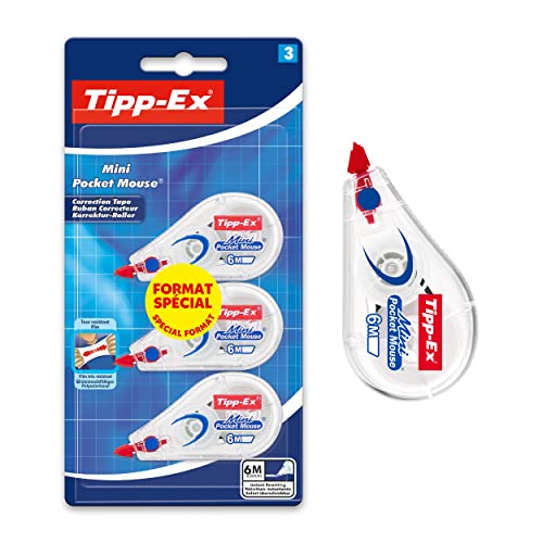 Tipp-Ex 924592 Mini Pocket Mouse Korrekturband, 3er-Packung von Tipp-Ex