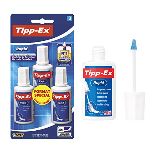 Tipp-Ex Flasche Rapid Korrekturflüssigkeit, Blister 3 Stück von Tipp Ex