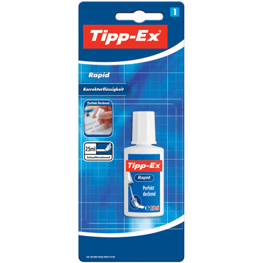Tipp-Ex Korrekturfluid Rapid - Flasche à 25ml weiß Blister à 1 Stück. von Tipp-Ex