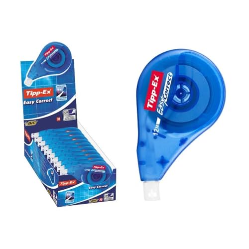 Tipp-Ex Korrekturroller Easy Correct zum seitlichen Korrigieren, 12m x 4.2mm, 10er Pack, Ideal für das Büro, das Home Office oder die Schule von BIC