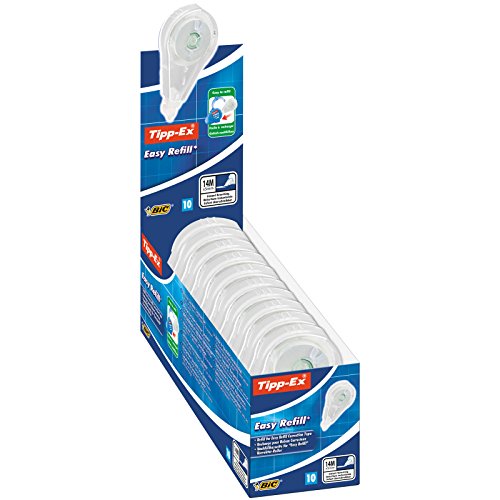 Tipp-Ex Korrekturroller Easy Refill Nachfüllkassetten, 14 m x 5 mm, 10er Pack, Ideal für das Büro, das Home Office oder die Schule Tipp-Ex Korrekturroller Easy Refill Nachfüllkassetten, 14 m x 5 mm, 10er Pack, Ideal für das Büro, das Home Office oder die Schule von BIC