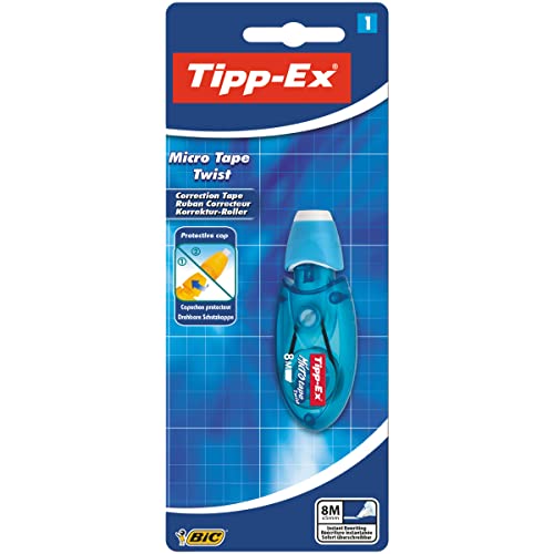 Tipp-Ex Korrekturroller Micro Tape Twist mit Schutzkappe, 8m x 5mm, 1er Pack, Ideal für das Büro, das Home Office oder die Schule von Tipp-Ex