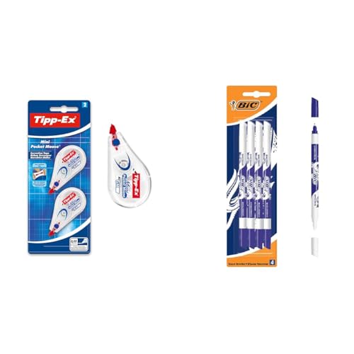 Tipp-Ex Korrekturroller Mini Pocket Mouse, 6m x 5mm & BIC Tintenkiller, 4 Stück, Tintenlöscher schmierfest, Ideal für das Büro, das Home Office oder die Schule Tipp-Ex Korrekturroller Mini Pocket Mouse, 6m x 5mm & BIC Tintenkiller, 4 Stück, Tintenlöscher schmierfest, Ideal für das Büro, das Home Office oder die Schule von Tipp-Ex