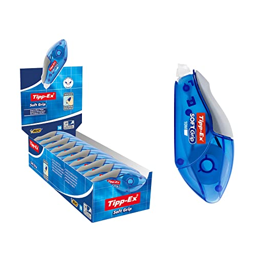 Tipp-Ex Korrekturroller Soft Grip, Korrekturmaus, 10m x 4.2mm, 10er Pack, Ideal für das Büro, das Home Office oder die Schule Tipp-Ex Korrekturroller Soft Grip, Korrekturmaus, 10m x 4.2mm, 10er Pack, Ideal für das Büro, das Home Office oder die Schule von BIC