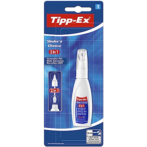 Tipp-Ex Korrekturstift Shake'n Choose 2-in-1, 15 ml, Blister 1 Stück, weiß von Tipp-Ex