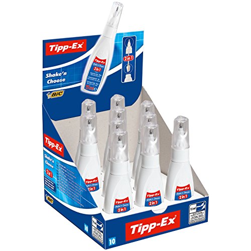 Tipp-Ex 901732 Korrekturstift Shake´n Choose 2 in 1, 15 ml, Displaybox à 10 Stück, weiß von Tipp-Ex