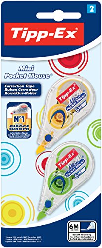 Tipp-Ex Mini Pocket Mouse Fashion, Blister a 2 Stück, 5 mm x 5 m, 4-fach sortiert von Tipp-Ex