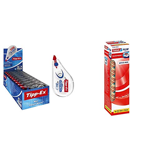 Tipp-Ex Mini Pocket Mouse Korrekturroller, 10 Roller in praktischer Displaybox, 6m x 5mm, Ideal für das Home Office oder das Büro, Vorratspack & Tesafilm 8X TRANSPARANT 10M x 19MM Tipp-Ex Mini Pocket Mouse Korrekturroller, 10 Roller in praktischer Displaybox, 6m x 5mm, Ideal für das Home Office oder das Büro, Vorratspack & Tesafilm 8X TRANSPARANT 10M x 19MM von Tipp-Ex