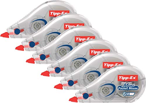 Tipp-Ex Mini Pocket Mouse Korrekturroller Korrekturband 6m x 5mm 6 Stück, Weiß von Tipp-Ex