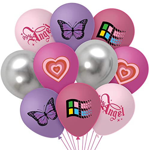 50 Stück Y2k Party Bunt Latex Ballons Set Metallic Silber Luftballons Helium Luftballons Party Helium Ballon Dekorationen für Mädchen Kinder Geburtstag Hochzeitsdeko Karnevals Party Deko von TirEurt