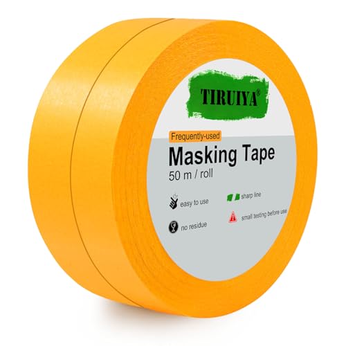 Tiruiya Goldband Malerkrepp Kreppband, Rückstandsfreies Profi Washi Tape Klebeband, Abklebeband Malerband zum Streichen, Line Lackieren, Renovieren Auto von Tiruiya