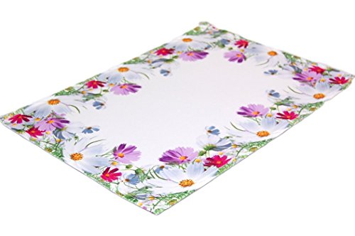 Pflegeleichte Tischdecke 35x50 cm eckig Blumenwiese Frühling Sommer Motivdruck Polyester Deckchen Gartentischdecke (Platzdeckchen 35x50 cm) von Tischdecken ALLZEIT