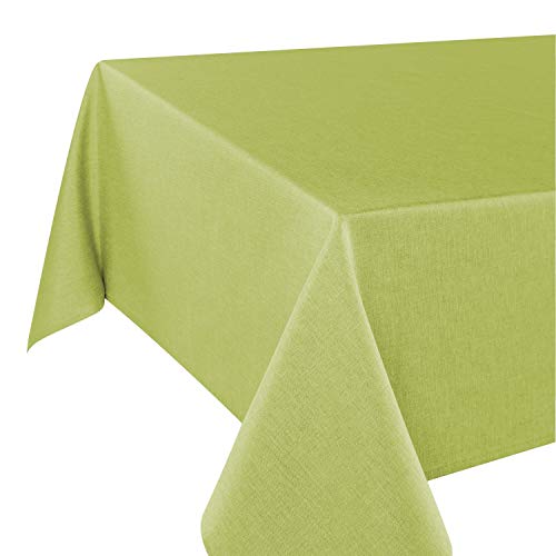 Tischdeckenshop24 Tischdecke WIEN grün Premium, schmutzabweisend, ganzjährig, rechteckig 140x220 cm von Tischdeckenshop24