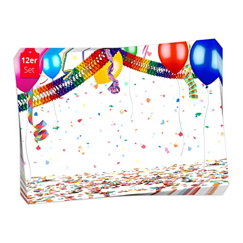 Tischsets | Platzsets - Partystimmung mit Luftballons und Luftschlangen - aus extra dickem Naturpapier - 44 x 32 cm - 12 Stück in Aufbewahrungmappe Tischsets | Platzsets - Partystimmung mit Luftballons und Luftschlangen - aus extra dickem Naturpapier - 44 x 32 cm - 12 Stück in Aufbewahrungmappe von Tischsetmacher