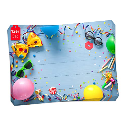 Tischsets | Platzsets - Konfetti und Luftballons - aus extra dickem Naturpapier - 44 x 32 cm - 12 Stück in Aufbewahrungmappe Tischsets | Platzsets - Konfetti und Luftballons - aus extra dickem Naturpapier - 44 x 32 cm - 12 Stück in Aufbewahrungmappe von Tischsetmacher