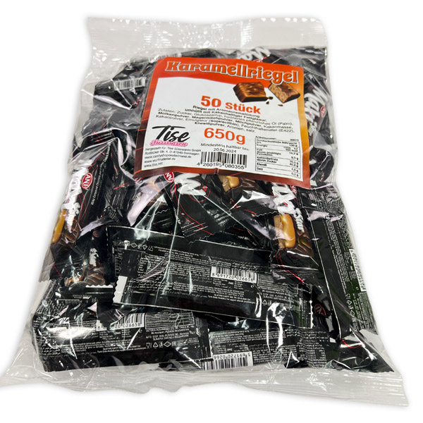 Großpack Schokoriegel mit Karamell-Füllung, 50 Stk., 650g Großpack Schokoriegel mit Karamell-Füllung, 50 Stk., 650g von Tise