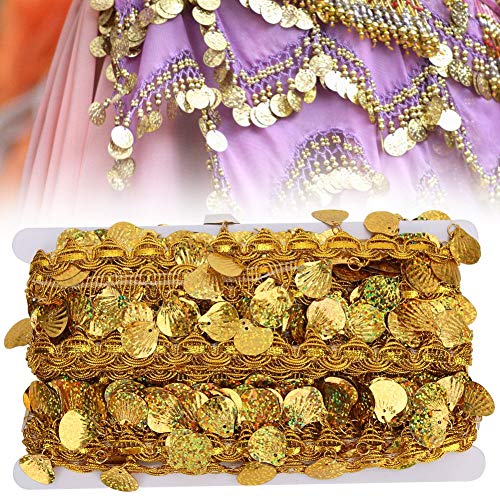 10 Yards Bauchtanz Quaste Gürtel, Pailletten Kette Wrap Shell Quasten Gürtel Goldener Mini Hüftschal Sparkly Wrap Fringe Kostüm Nationale Kleidung Supplies Dekoration für Kleidung Kleid Nähen DIY 10 Yards Bauchtanz Quaste Gürtel, Pailletten Kette Wrap Shell Quasten Gürtel Goldener Mini Hüftschal Sparkly Wrap Fringe Kostüm Nationale Kleidung Supplies Dekoration für Kleidung Kleid Nähen DIY von Tissting