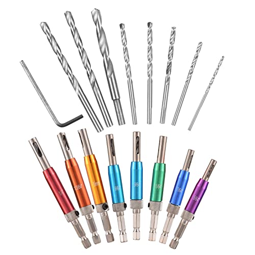 17 Stück Selbstzentrierender Bohrer mit Hex Shank - Präzisionsscharnierbohrwerkzeuge für Holzbearbeitungstüren und Schränke 17 Stück Selbstzentrierender Bohrer mit Hex Shank - Präzisionsscharnierbohrwerkzeuge für Holzbearbeitungstüren und Schränke von Tissting