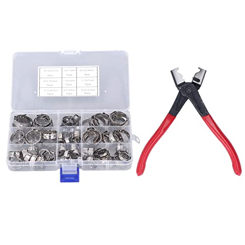 80 Stück Einzelohr Stufenlos Schlauchschellen mit Zange, 5,8-23,5mm 9 Größen Verstellbarer Edelstahl Schlauchklemmen Crimper Werkzeug Kit 80 Stück Einzelohr Stufenlos Schlauchschellen mit Zange, 5,8-23,5mm 9 Größen Verstellbarer Edelstahl Schlauchklemmen Crimper Werkzeug Kit von Tissting