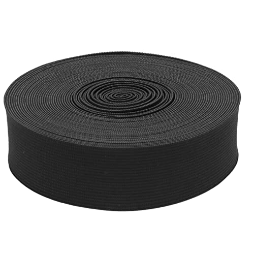 10 Yards/9m Gummiband Schwarz Breite 35mm, Nicht Leicht Verformbar Gummiband Nähen Flache, für Nähen Kleidung Hosen Zubehör Stretch Gürtel Bekleidungs DIY Nähen Stoff Breite von Tissting