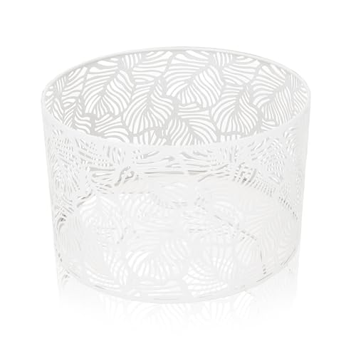 Kleine Lampenschirme E27 E14 Metall Blatt Textur Lampenschirm 25 x 16 cm Nordischen Stil Intervention Lampshades für Tischlampen, Stehlampen, Hängelampen(Weiss) von Tissting