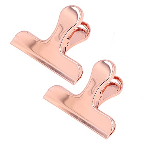 Metall Bulldog Büroklammern, 2 Stück 7,6 cm Legierung Bulldog Grip Strong Fest Klemmende Robuste Chip Clips für Etiketten, Taschen, Geschäfte, Büro und Küche zu Hause (Roségold) von Tissting