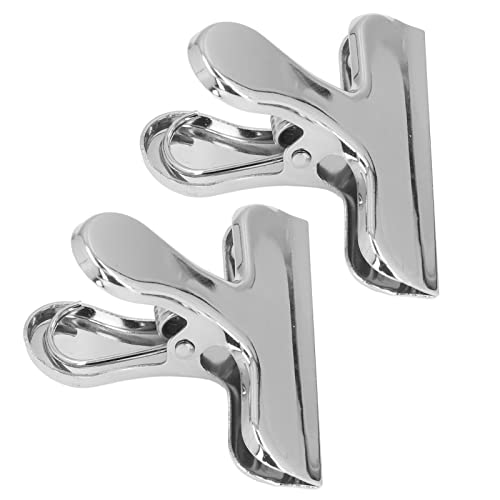 Metall Bulldog Büroklammern, 2 Stück 7,6 cm Legierung Bulldog Grip Strong Fest Klemmende Robuste Chip Clips für Etiketten, Taschen, Geschäfte, Büro und Küche zu Hause (Silber) von Tissting