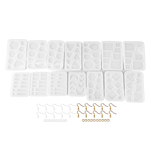 Silikon Schmuckform Ohrstecker Silikonform mit Haken, Harz Schmuck Form Set Dangle Anhänger Form für Frauen, Anhänger Gussform für Ohrringe Seife Kerze von Tissting
