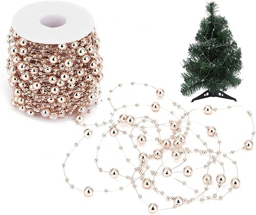 Tissting 30m / Rolle Perlengirlande Roségold ABS Kunstperlen Perlenband Deko Perlenkette mit Angelschnur, Perlenschnur Perlen Girlande für DIY Handwerk Hochzeiten Party Tissting 30m / Rolle Perlengirlande Roségold ABS Kunstperlen Perlenband Deko Perlenkette mit Angelschnur, Perlenschnur Perlen Girlande für DIY Handwerk Hochzeiten Party von Tissting