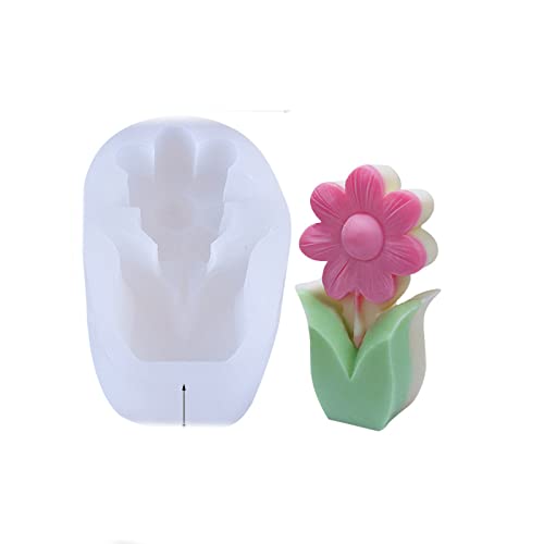 Tissting 3D Blumen Silikon Harz Formen Tulpe Sonnenblume Silikonform Deko Transparenter Epoxy Resin Abstrakte Kunst Form für DIY Schmuck Handwerk Dekoration(#2) von Tissting