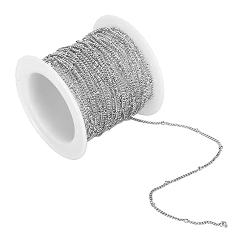 Tissting 6m / Rolle Gliederkette Silber Edelstahl Panzerketten mit Spule, 2mm Vakuumüberzug Herrenkette Halskette für Männer Herren DIY Armband Kette Schmuckherstellung Tissting 6m / Rolle Gliederkette Silber Edelstahl Panzerketten mit Spule, 2mm Vakuumüberzug Herrenkette Halskette für Männer Herren DIY Armband Kette Schmuckherstellung von Tissting