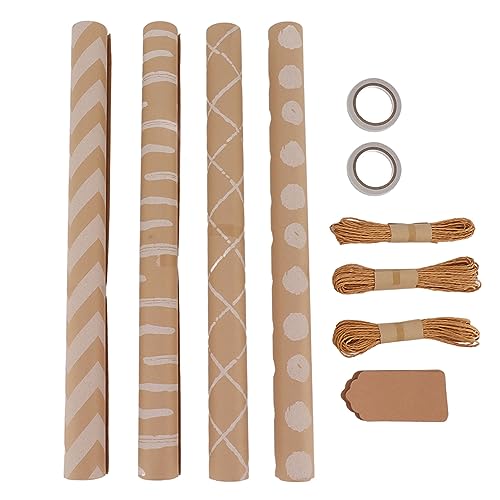 Tissting Geschenkpapier-Set Mehrzweck, leicht zu schneiden und verpacken, hochwertiges Kraftpapier für Geburtstage, Hochzeiten, Geschenkverpackung von Tissting