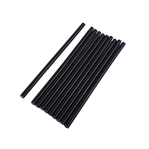 Tissting Heißklebestäbchen schwarz 7mm/11mm 10 Stück, Klebebars für Elektro-Klebepistole DIY Schnellbonding Hochfest Haltbar (11 * 270 mm) von Tissting
