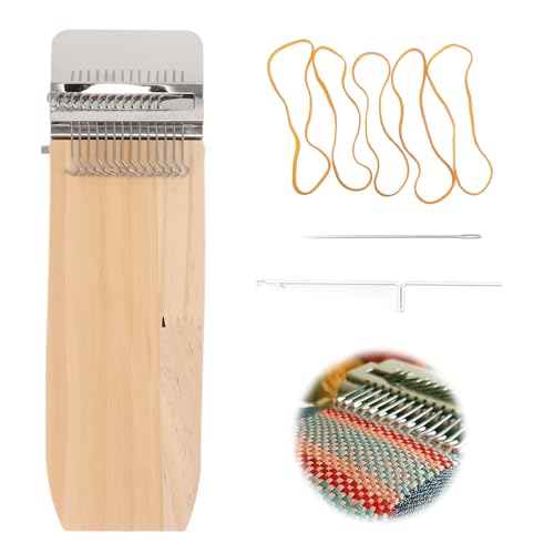 Tissting Kleine Webstuhl Set, Mini Handwebstuhl Maschine Loom Speedweve Stopfwerkzeug mit 14 Haken und Holzbrettern, DIY Webwerkzeuge für Stricken Nähen Socken, Kleidung Tissting Kleine Webstuhl Set, Mini Handwebstuhl Maschine Loom Speedweve Stopfwerkzeug mit 14 Haken und Holzbrettern, DIY Webwerkzeuge für Stricken Nähen Socken, Kleidung von Tissting