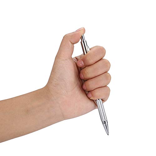 Tissting Reißnadel für Metall Gravurstifte, Hartmetall Scriber Stift 2 Farben Diamant Glasschneider Scriber Spitze Engraver Stift Glas Schneidwerkzeug für Glaskeramikplatte (Silber) von Tissting