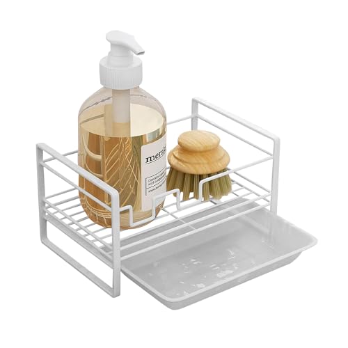 Schwammhalter Spülbecken Organizer mit Abnehmbarer Abflussschale, 18 x 12 x 10 cm Klein Weiße Eisen Küchen Arbeitsplatte Geschirrablage Abtropfgestell Waschbecken Lagerregal Schwammhalter Spülbecken Organizer mit Abnehmbarer Abflussschale, 18 x 12 x 10 cm Klein Weiße Eisen Küchen Arbeitsplatte Geschirrablage Abtropfgestell Waschbecken Lagerregal von Tissting