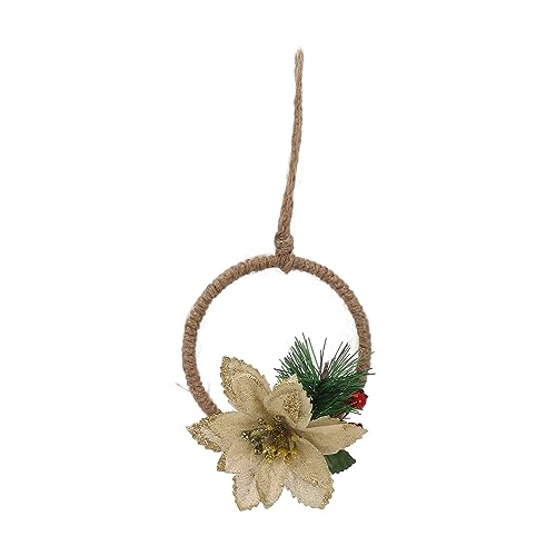 Tissting Weihnachtskranz Handgefertigter Wandschmuck aus Tannenzapfen, Dekorative Adventskränze mit Baumwollgarn und Polyester für Wohnzimmer, Schlafzimmer, Flur, Geburtstag, Feier (6119) von Tissting