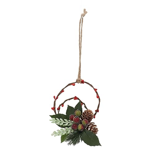 Tissting Weihnachtskranz Handgefertigter Wandschmuck aus Tannenzapfen, Dekorative Adventskränze mit Baumwollgarn und Polyester für Wohnzimmer, Schlafzimmer, Flur, Geburtstag, Feier (6121) von Tissting